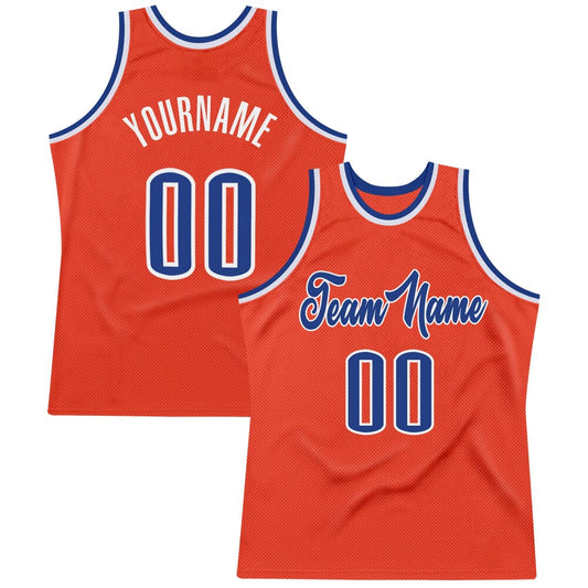 Custom Orange Royal-White High-quality Throwback Basketball Jersey