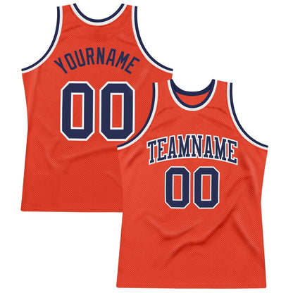 Custom Orange Navy-White High-quality Throwback Basketball Jersey