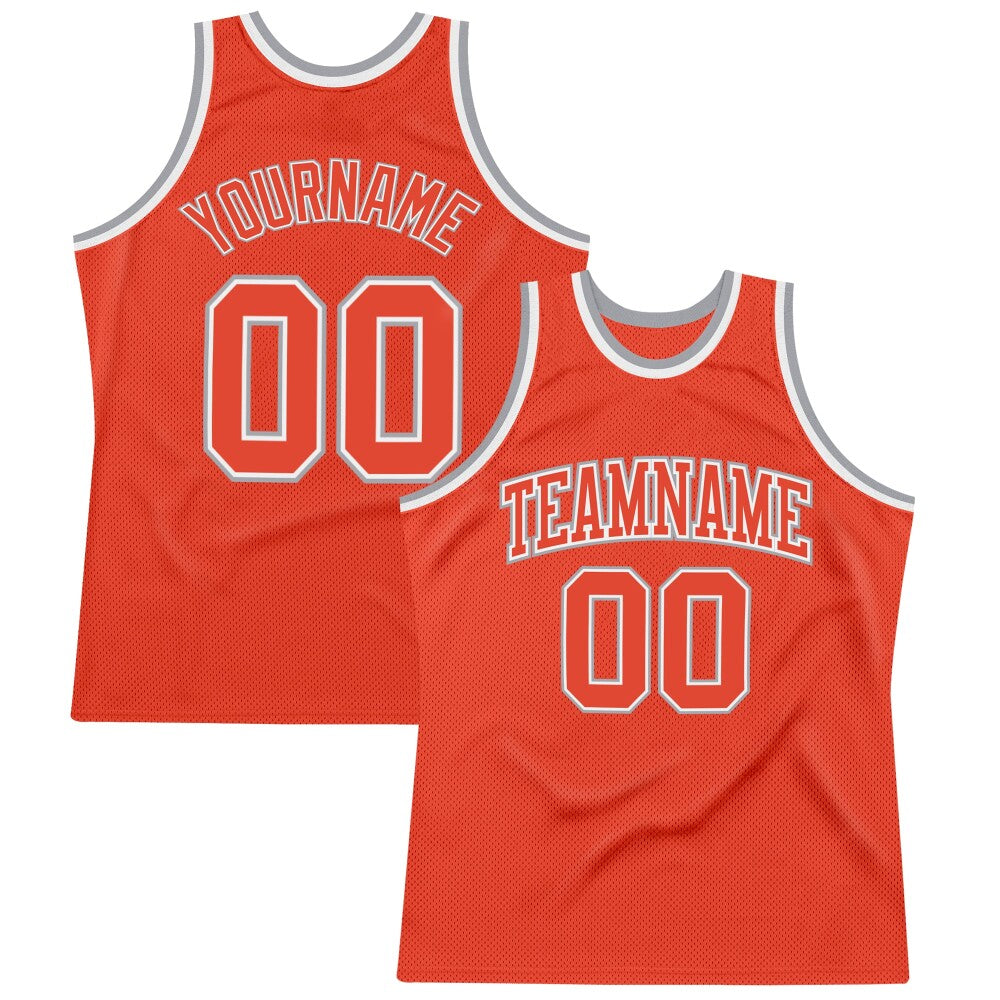 Custom Orange Orange-Gray High-quality Throwback Basketball Jersey