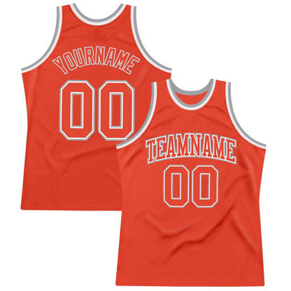 Custom Orange Orange-Gray High-quality Throwback Basketball Jersey