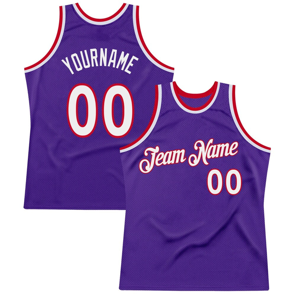 Custom Purple White-Red High-quality Throwback Basketball Jersey