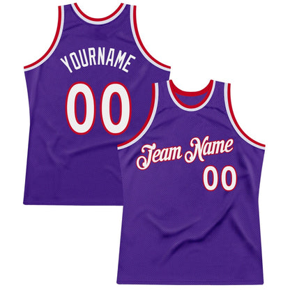 Custom Purple White-Red High-quality Throwback Basketball Jersey