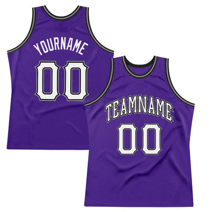 Custom Purple White-Black High-quality Throwback Basketball Jersey