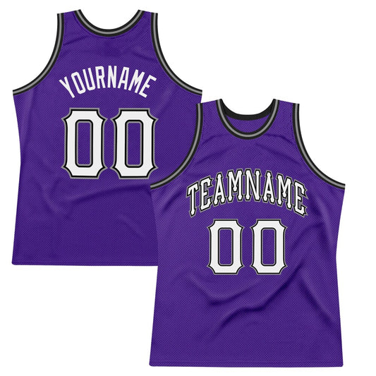 Custom Purple White-Black High-quality Throwback Basketball Jersey