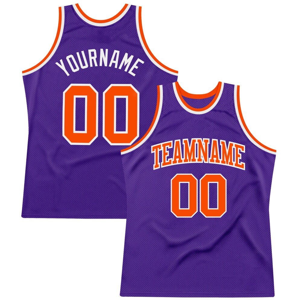 Custom Purple Orange-White High-quality Throwback Basketball Jersey