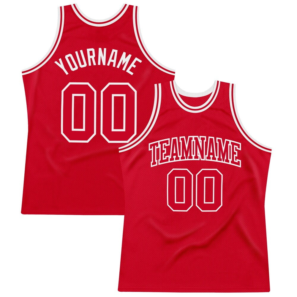Custom Red Red-White High-quality Throwback Basketball Jersey
