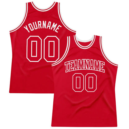 Custom Red Red-White High-quality Throwback Basketball Jersey