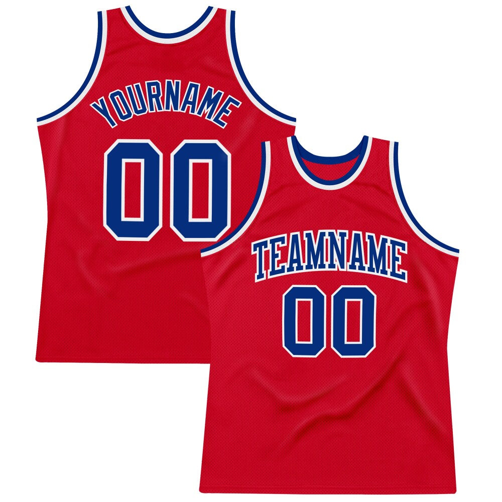 Custom Red Royal-White High-quality Throwback Basketball Jersey