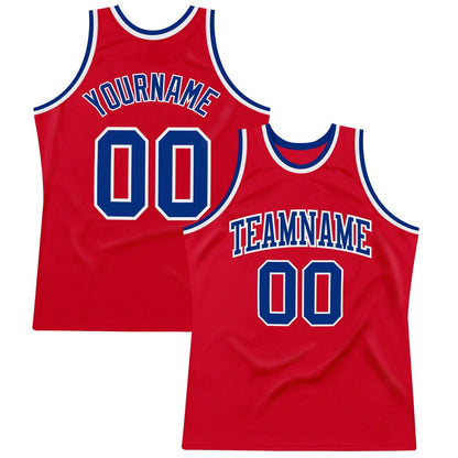 Custom Red Royal-White High-quality Throwback Basketball Jersey