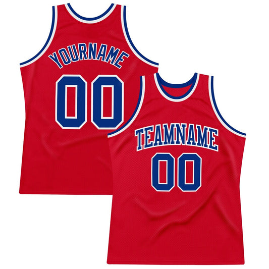 Custom Red Royal-White High-quality Throwback Basketball Jersey