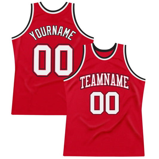 Custom Red White-Black High-quality  Throwback Basketball Jersey