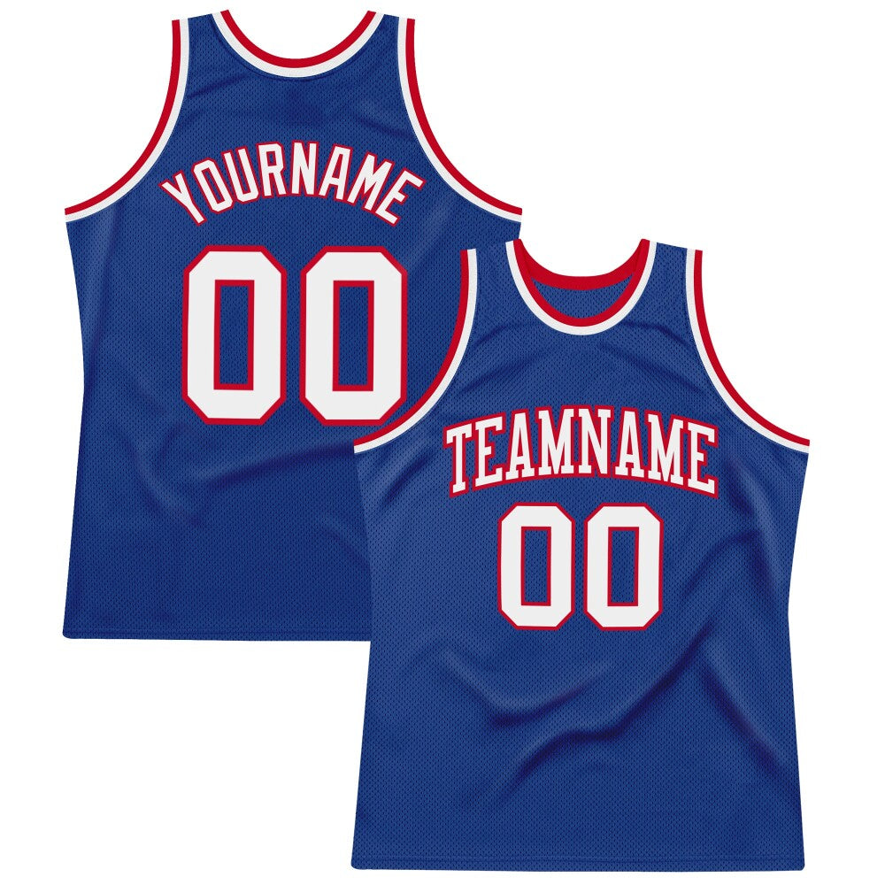 Custom Royal White-Red High-quality Throwback Basketball Jersey