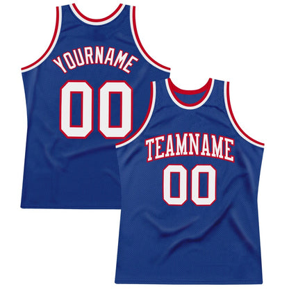 Custom Royal White-Red High-quality Throwback Basketball Jersey
