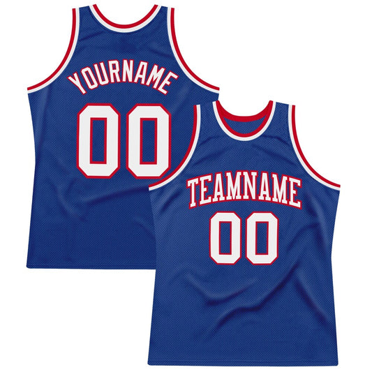 Custom Royal White-Red High-quality Throwback Basketball Jersey