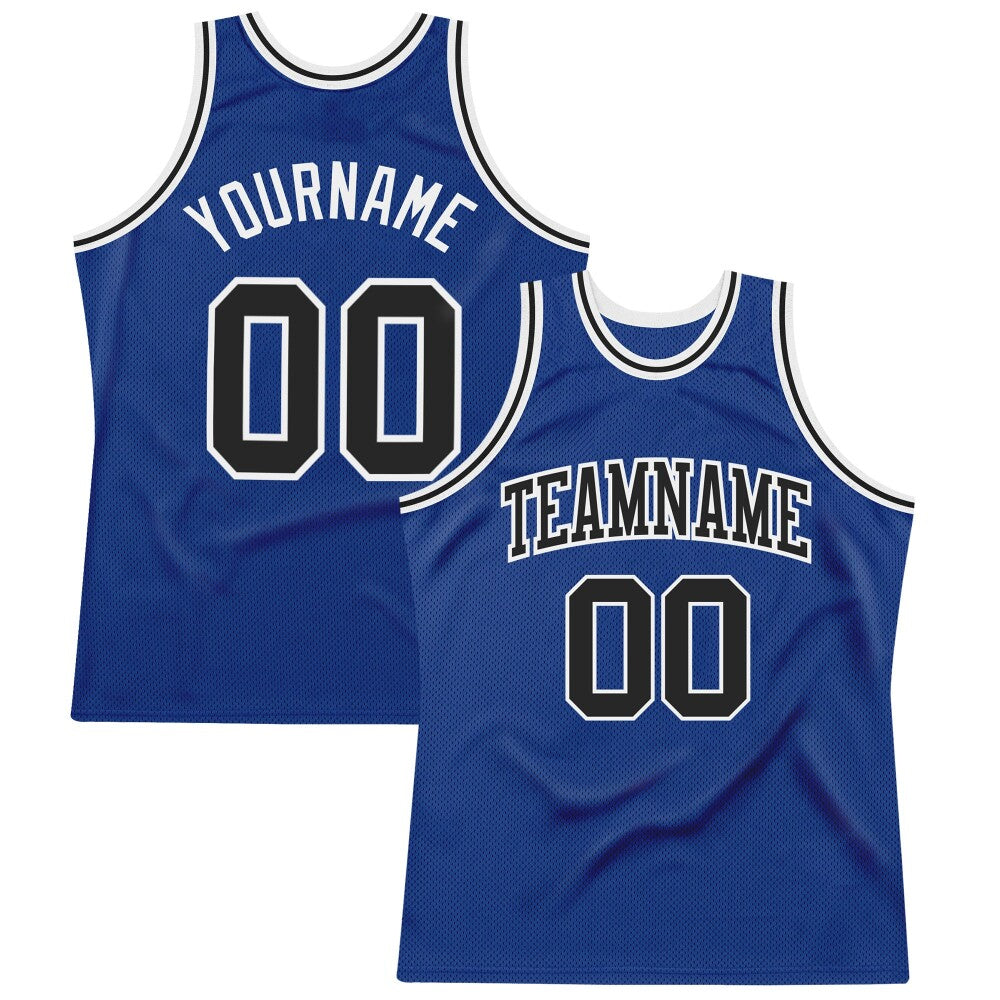 Custom Royal Black-White High-quality Throwback Basketball Jersey