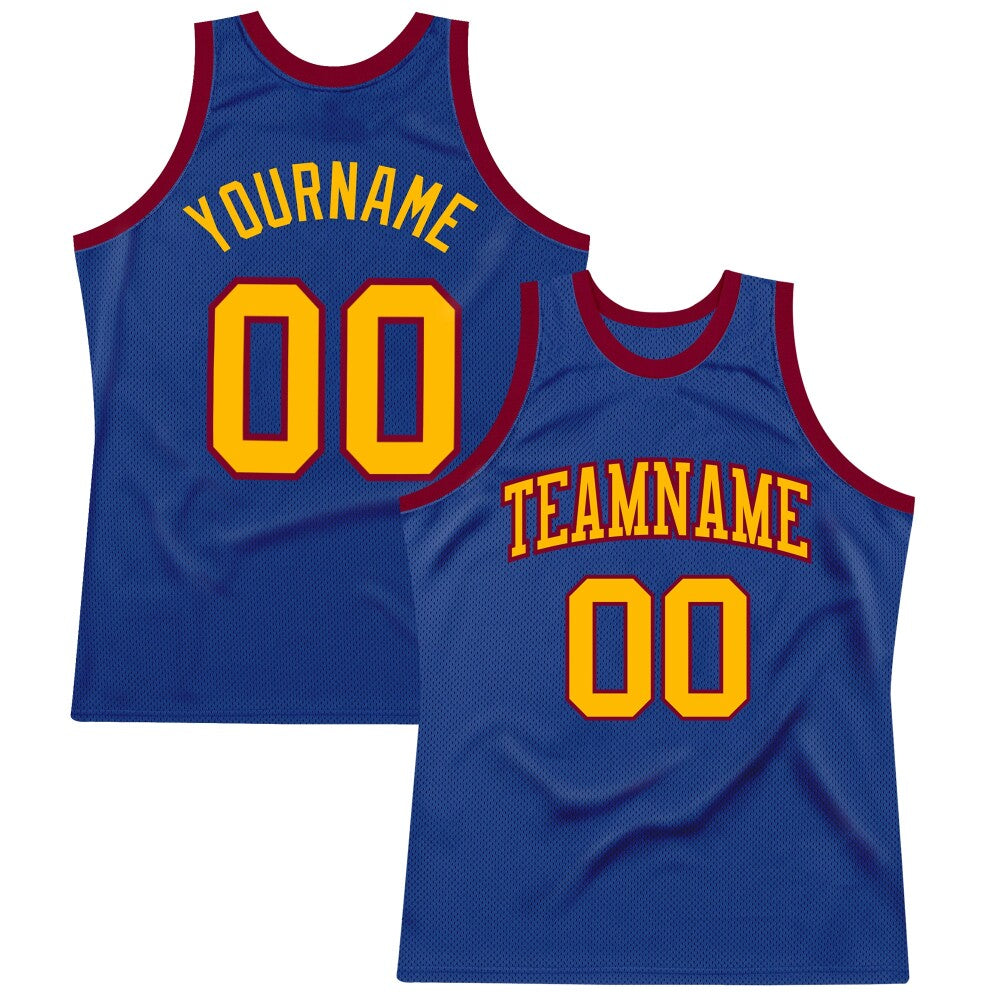 Custom Royal Gold-Maroon High-quality Throwback Basketball Jersey