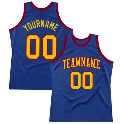 Custom Royal Gold-Maroon High-quality Throwback Basketball Jersey
