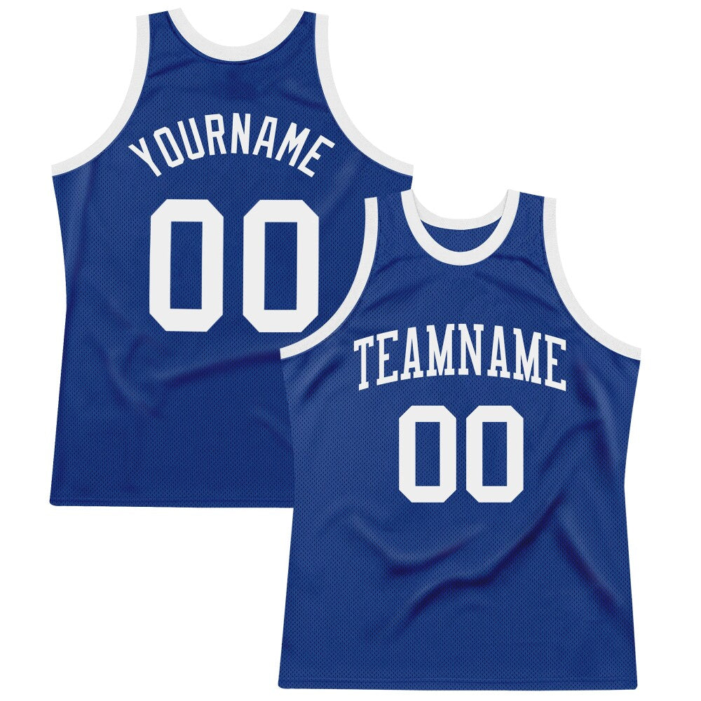Custom Royal White High-quality Throwback Basketball Jersey
