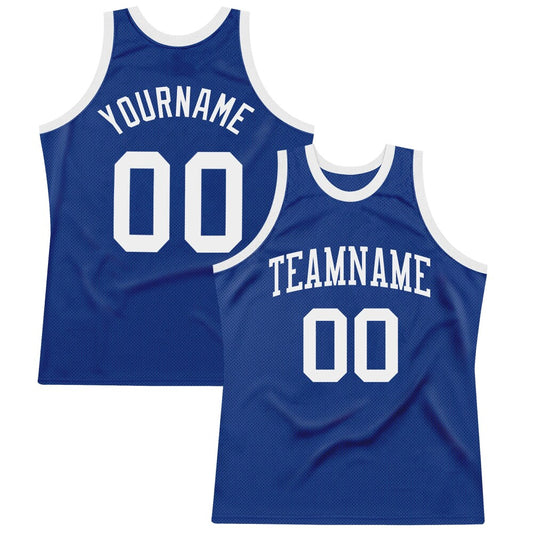 Custom Royal White High-quality Throwback Basketball Jersey