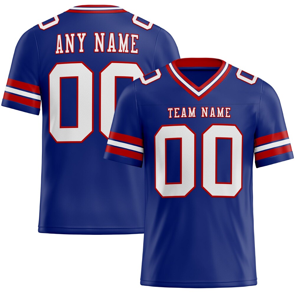 Custom Royal White-Red High-quality Football Jersey