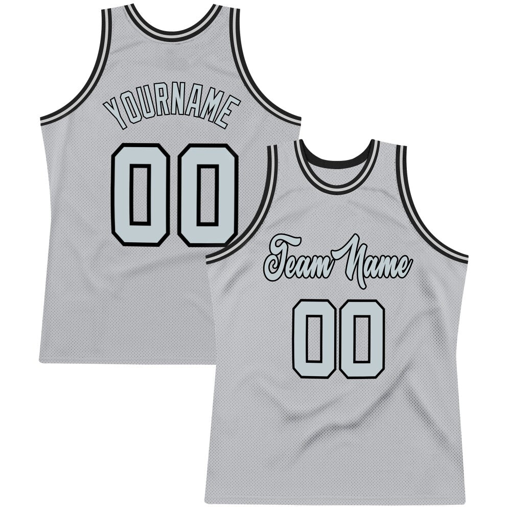 Custom Gray Silver-Black High-quality Throwback Basketball Jersey