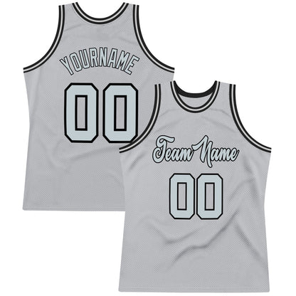 Custom Gray Silver-Black High-quality Throwback Basketball Jersey