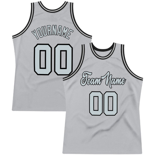 Custom Gray Silver-Black High-quality Throwback Basketball Jersey