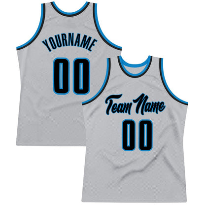 Custom Gray Navy-Blue High-quality Throwback Basketball Jersey