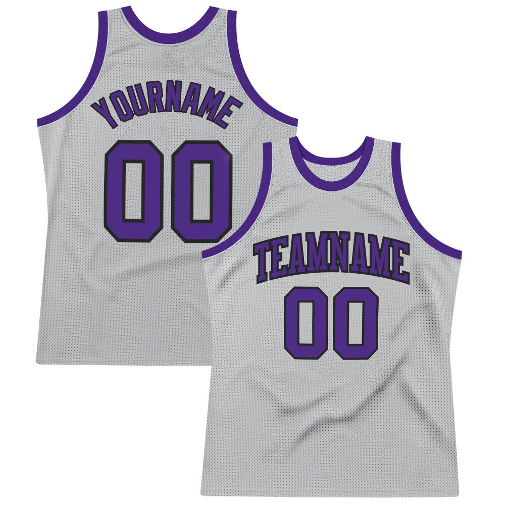 Custom Gray Purple-Black High-quality Throwback Basketball Jersey