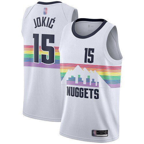 Swingman Women'S Nikola Jokic White Jersey - #15 Basketball Denver Nuggets City Edition