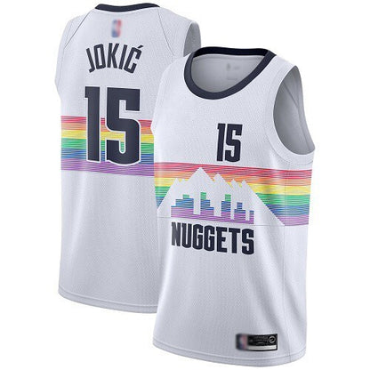 Swingman Women'S Nikola Jokic White Jersey - #15 Basketball Denver Nuggets City Edition
