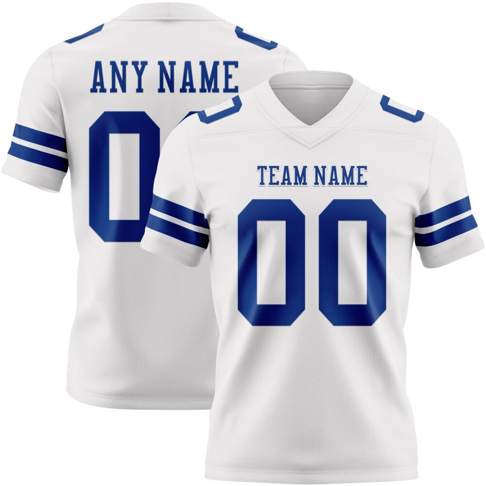 Custom White Royal High-quality Football Jersey