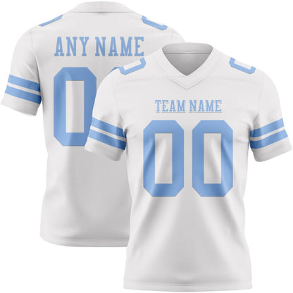 Custom White Light Blue High-quality Football Jersey
